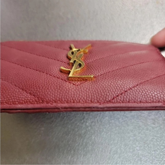 Yves Saint Laurent Burgundy Card Holder - Picture 7 of 11